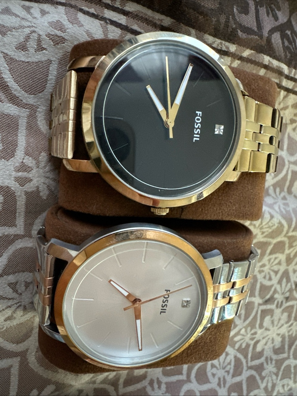 Fossil Men’s Two-Tone Bracelet Watch - Black and Silver Dials